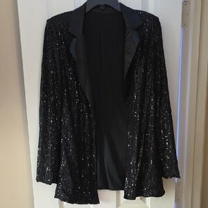 SHEIN Black Sequin Blazer